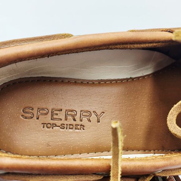 Sperry Top-Sider Boat Shoes Light Brown Nubuck Leather Rubber Soles Women's Sz 7 - Picture 8 of 10